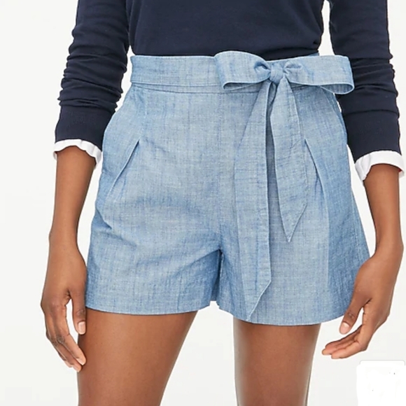 J. Crew Pants - J. Crew Chambray Tie Front Shorts size 10